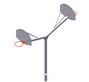CANASTA BASKET DOBLE ANTIVANDALICA PARA EMPOTRAR V-1 m- EB032