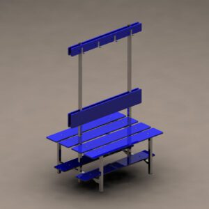 Double wall bench with shoe rack