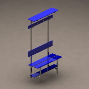 Wall-mounted bench with shoe rack and shoe rack