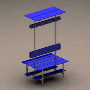 Double wall-mounted bench with shoe rack and shoe rack