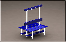 Double wall bench with shoe rack