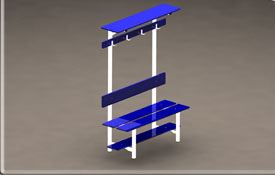 Wall-mounted bench with shoe rack and shoe rack