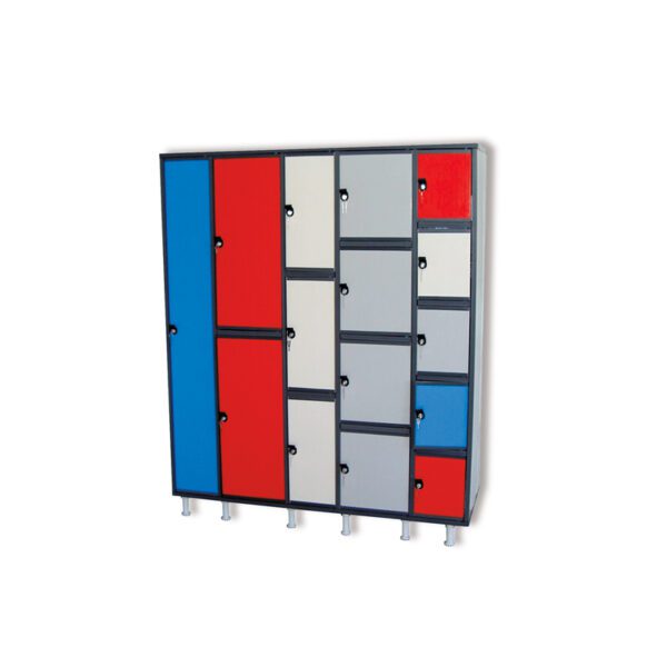 EPI22406 Taquilla plástico colores puerta: azul, rojo, beige, gris
